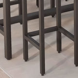 Einfacher Outdoor-Bartisch, UV-beständig mit rechteckigem Eisenrahmen in Mitternachtsschwarz