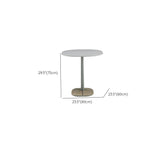 Einfacher Terrassentisch/Outdoor-Bartisch mit Teak- und Steinplatte in Hellgrau/Naturfarbe, rechteckig/rund