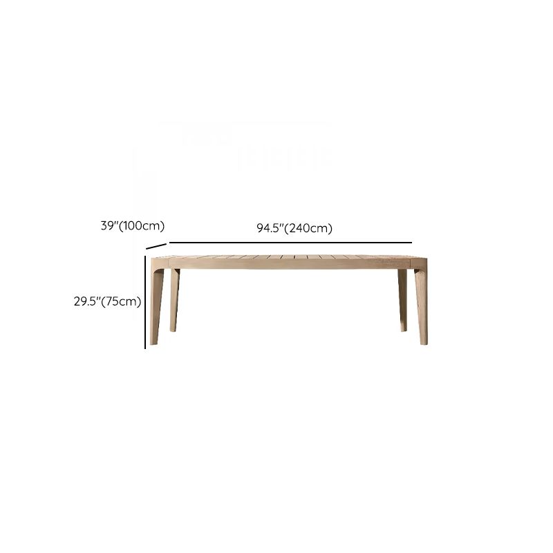 Moderner Outdoor-Esstisch mit Teakholzmaserung