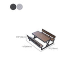 Einfacher Outdoor-Picknicktisch in Kakao, UV-beständig mit rechteckigem Metallrahmen