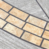 Moderner Outdoor-Esstisch mit Keramik-Grau/Holzmaserung-Oberfläche