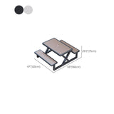 Einfacher Outdoor-Picknicktisch in Kakao mit UV-beständigem rechteckigem Eisenrahmen