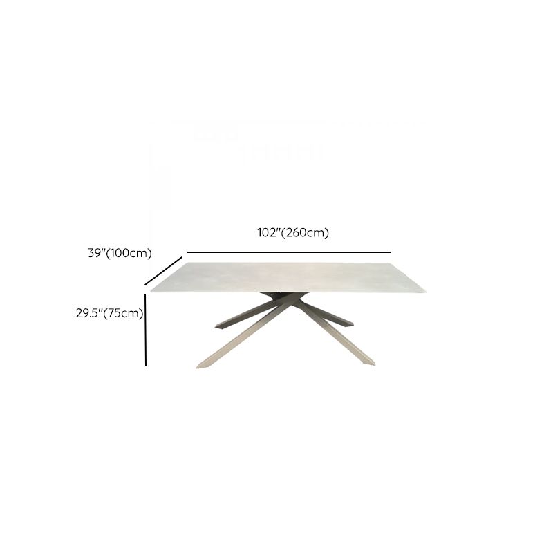 Moderner rechteckiger Outdoor-Esstisch mit Zinnsteinplatte
