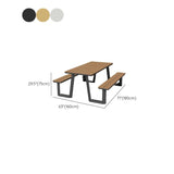 Einfacher/Glamouröser Outdoor-Picknicktisch in Schwarz/Hellbraun mit rostbeständigem rechteckigem Stahlrahmen