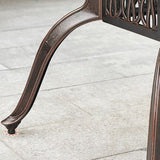 Moderner Outdoor-Esstisch mit Keramik-Grau/Holzmaserung-Oberfläche