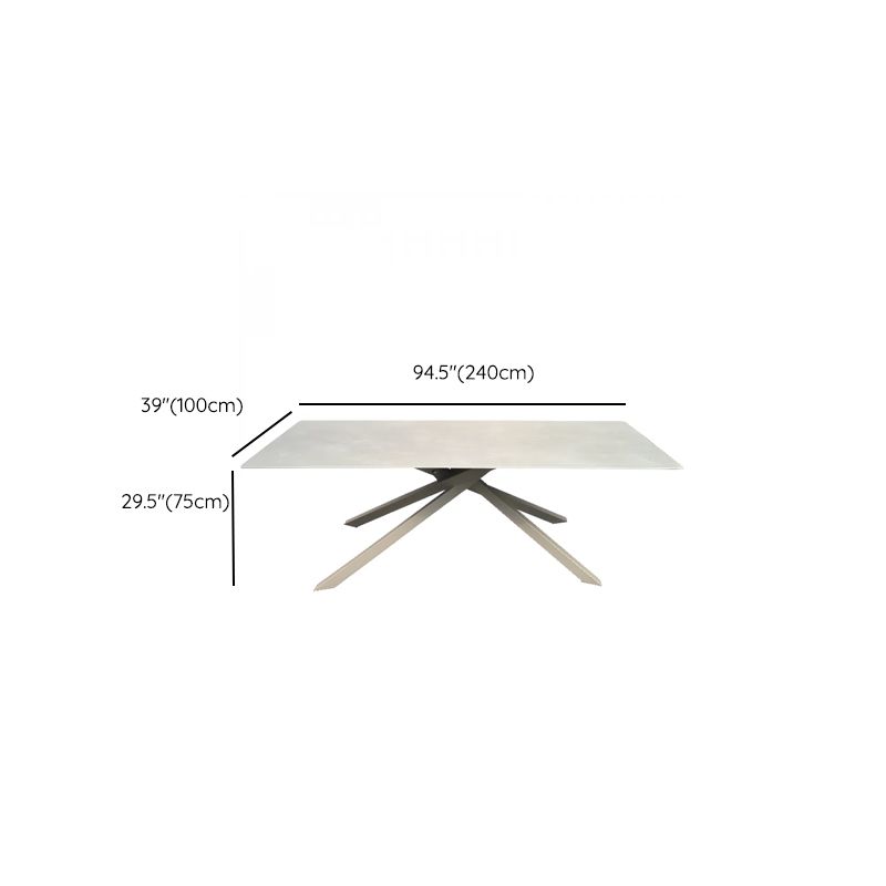 Moderner rechteckiger Outdoor-Esstisch mit Zinnsteinplatte