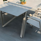 Moderner rechteckiger Outdoor-Esstisch mit Zinnsteinplatte