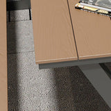 Einfacher/Glamouröser Outdoor-Picknicktisch in Schwarz/Hellbraun mit UV-beständigem rechteckigem Metallrahmen