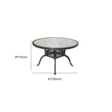 Moderner Outdoor-Esstisch mit Keramik-Grau/Holzmaserung-Oberfläche