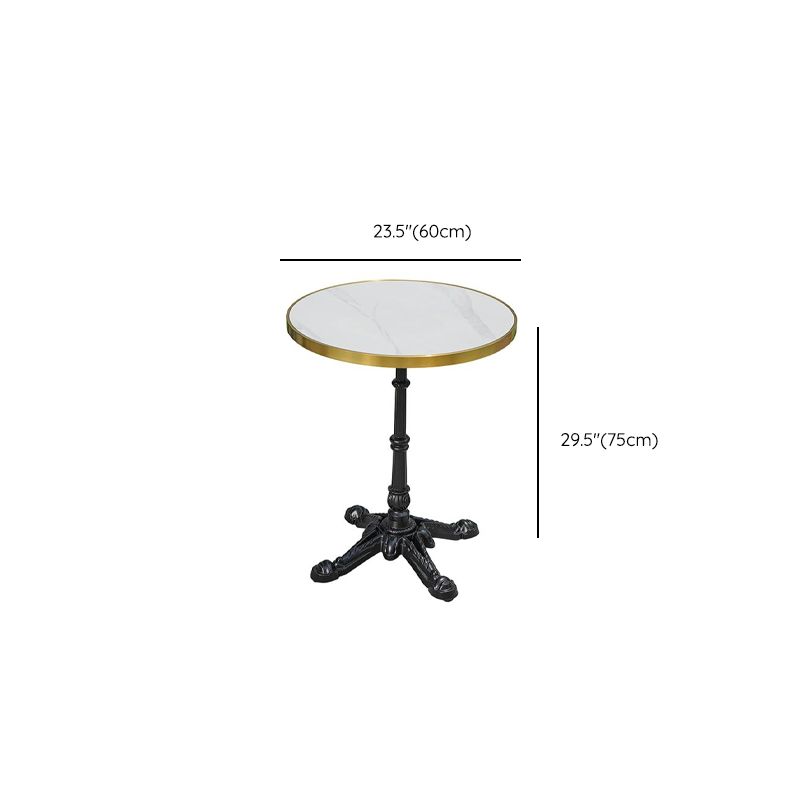 Moderner Outdoor-Esstisch mit weißem rundem Aluminiumrahmen