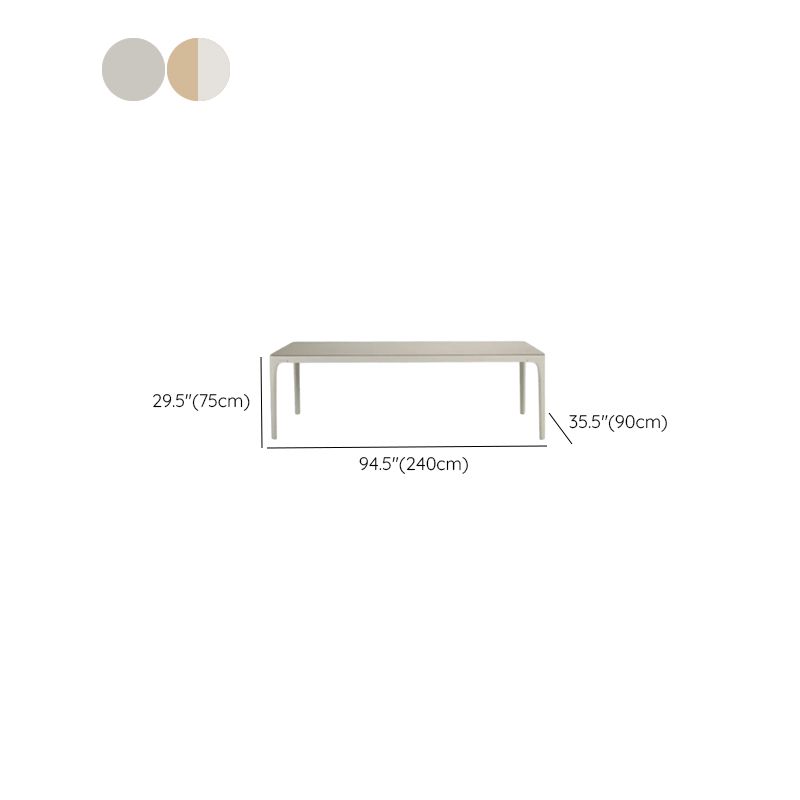 Einfacher Terrassentisch/Outdoor-Bartisch mit Teak- und Steinplatte in Hellgrau/Naturfarbe, rechteckig/rund