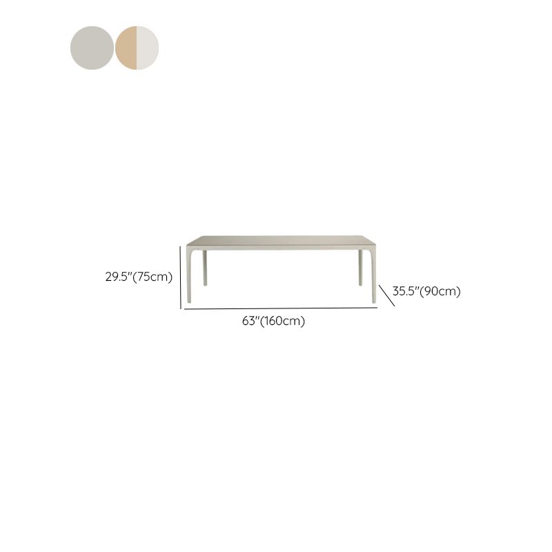 Einfacher Terrassentisch/Outdoor-Bartisch mit Teak- und Steinplatte in Hellgrau/Naturfarbe, rechteckig/rund