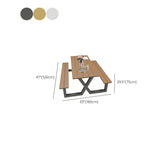Einfacher/Glamouröser Outdoor-Picknicktisch in Schwarz/Hellbraun mit UV-beständigem rechteckigem Metallrahmen