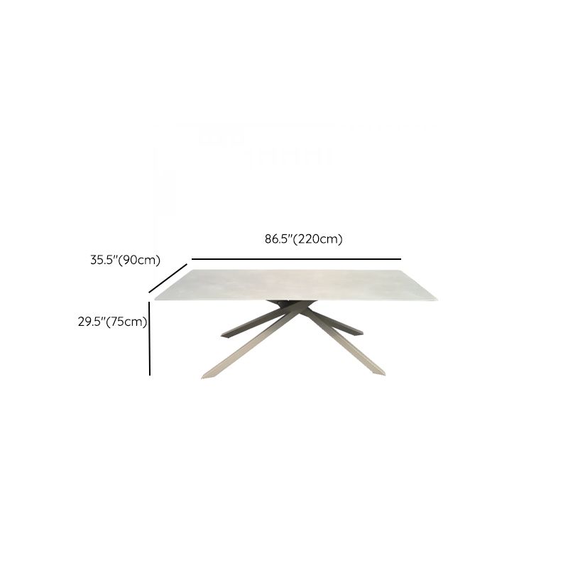 Moderner rechteckiger Outdoor-Esstisch mit Zinnsteinplatte