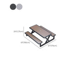 Einfacher Outdoor-Picknicktisch in Kakao, UV-beständig mit rechteckigem Metallrahmen