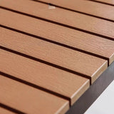 Einfacher Outdoor-Bartisch, UV-beständig mit rechteckigem Eisenrahmen in Mitternachtsschwarz