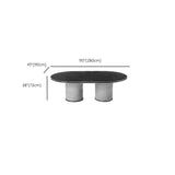 Moderner Outdoor-Esstisch mit Steintischplatte in Schwarz/Grau, oval/rund