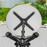 Moderner Outdoor-Esstisch mit weißem rundem Aluminiumrahmen