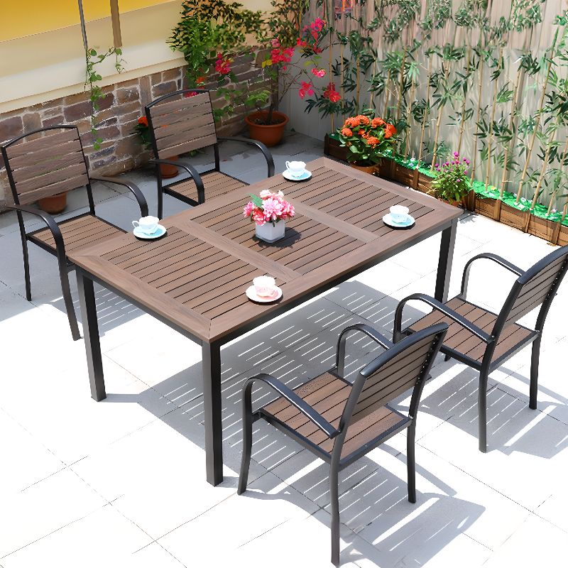 Moderner Outdoor-Esstisch mit Kakaolegierungsgestell