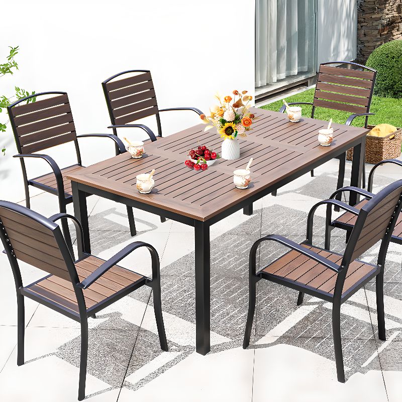 Moderner Outdoor-Esstisch mit Kakaolegierungsgestell