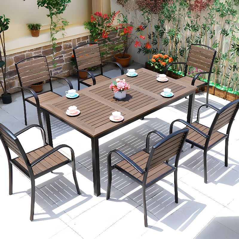 Moderner Outdoor-Esstisch mit Kakaolegierungsgestell