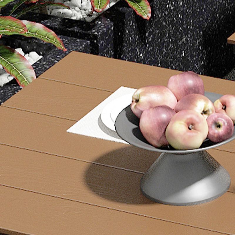 Einfacher/Glamouröser Outdoor-Picknicktisch in Schwarz/Hellbraun mit UV-beständigem rechteckigem Metallrahmen