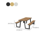 Einfacher/Glamouröser Outdoor-Picknicktisch in Schwarz/Hellbraun mit rostbeständigem rechteckigem Stahlrahmen