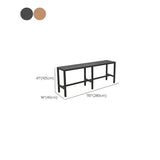 Einfacher Outdoor-Bartisch, UV-beständig mit rechteckigem Eisenrahmen in Mitternachtsschwarz