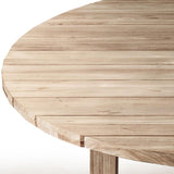 Moderner Outdoor-Esstisch mit Teakholzmaserung