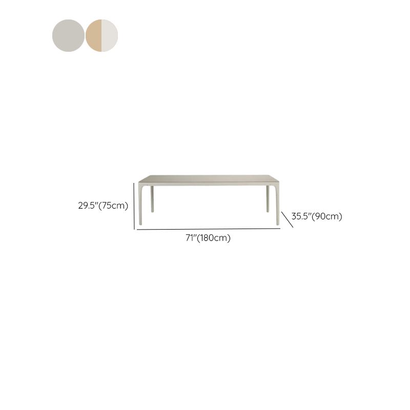 Einfacher Terrassentisch/Outdoor-Bartisch mit Teak- und Steinplatte in Hellgrau/Naturfarbe, rechteckig/rund