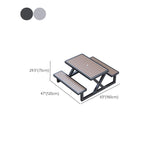 Einfacher Outdoor-Picknicktisch in Kakao, UV-beständig mit rechteckigem Metallrahmen