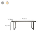 Moderner Outdoor-Esstisch mit Holz-/Steinplatte und mitternachtsschwarzem Gestell