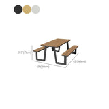 Einfacher/Glamouröser Outdoor-Picknicktisch in Schwarz/Hellbraun mit rostbeständigem rechteckigem Stahlrahmen