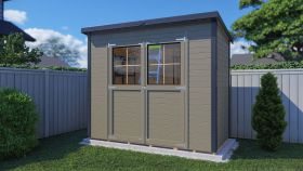 Blockbohlen Gartenhaus Genf mit Satteldach - L: 400 cm x B: 300 cm - inkl. Dachpappe