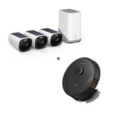 eufyCam 3 Starter Set 3+1 - 3er-Kameraset mit HomeBase 3 + Clean X8 Pro