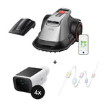 eufy Mähroboter E18 + gratis Garage + SoloCam S220 - 4er-Set + Permanent Outdoor Light 15m