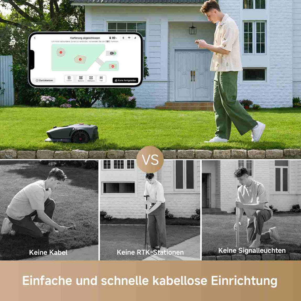 MOVA 1000 - Mähroboter ohne Begrenzungsdraht + Garage