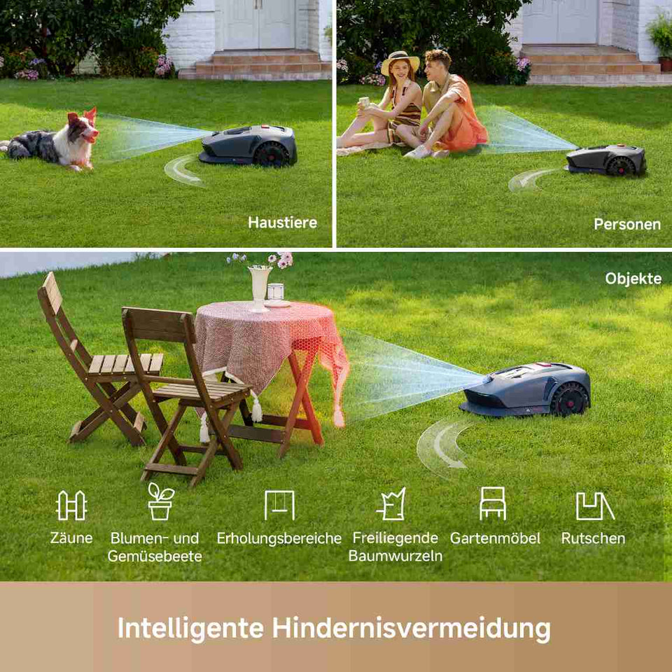 MOVA 1000 - Mähroboter ohne Begrenzungsdraht + Garage