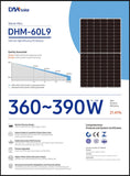 36x380 W DAH Solarpanel,PV Module, Balkonkraftwerk, IP68, MC4-komp. Kabel, schwarz, 0% Mwst, 36stk/Palette