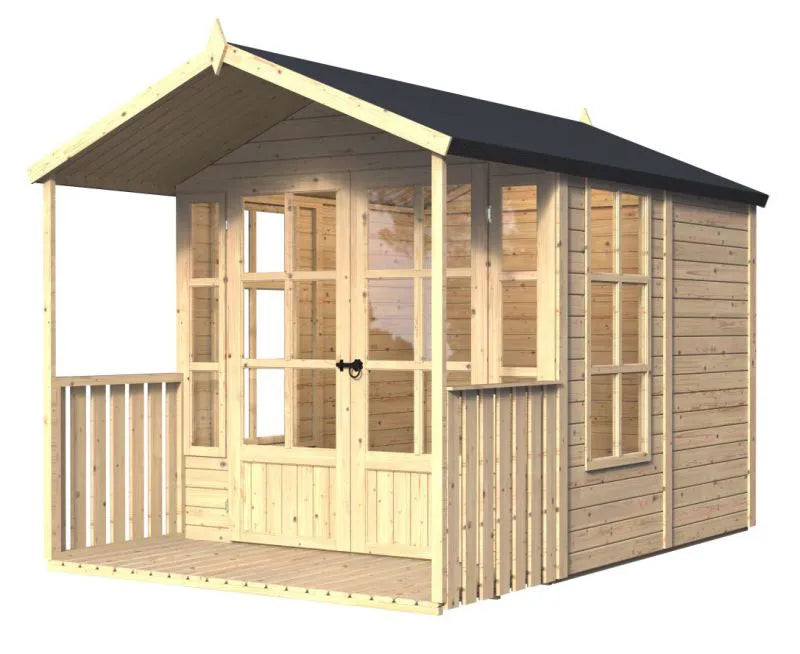 Gartenhaus Koblenz 01 inkl. Fußboden, Naturbelassen - 19 mm Elementgartenhaus, Nutzfläche: 5,9 m²