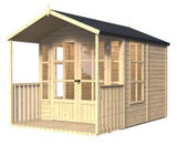 Blockbohlen Gartenhaus Genf mit Satteldach - L: 400 cm x B: 300 cm - inkl. Dachpappe