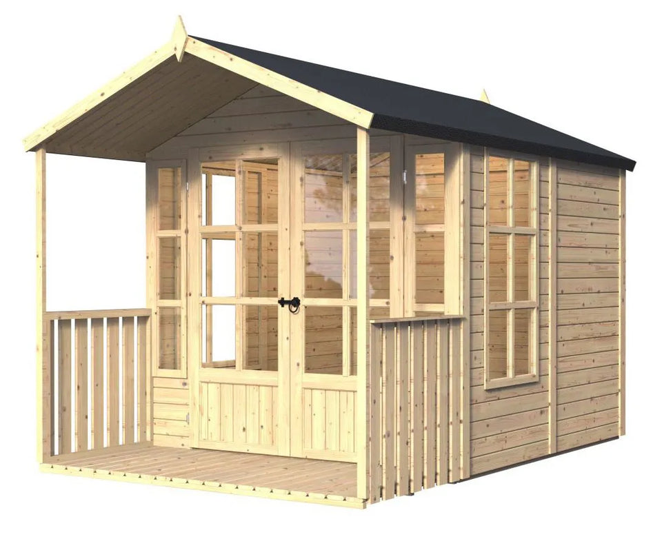 Gartenhaus Koblenz 01 inkl. Fußboden, Naturbelassen - 19 mm Elementgartenhaus, Nutzfläche: 5,9 m²
