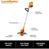LawnMaster OcuMow? Robotermäher mit kabellosem 24V MAX 10 Zoll Rasentrimmer-Kombiset, optische Navigation, automatische Hindernisvermeidung, präziser Schnitt
