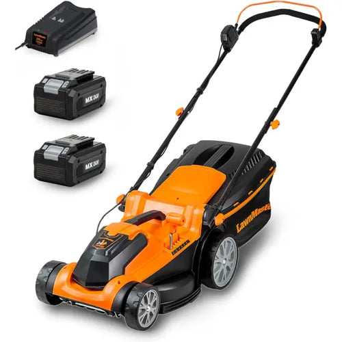 LawnMaster CLMF2437G Akku-Rasenmäher 24 V Max, 2 x 4,0 Ah Akkus, 37 cm, 300 m²