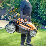 LawnMaster MEB1840M Elektrischer Rasenmäher, 1800 W, 40 cm Schnittbreite, 6-stufige Schnitthöhenverstellung 20–70 mm, 42 l Fangkorb