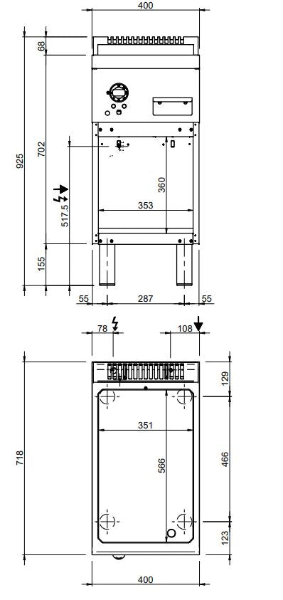 bergman Profiline 700 Elektrogrillplatte glatt, verchromt - 4 kW