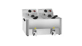 ECOLINE Elektro-Fritteuse mit 2 Becken 10 l & Ablasshahn
