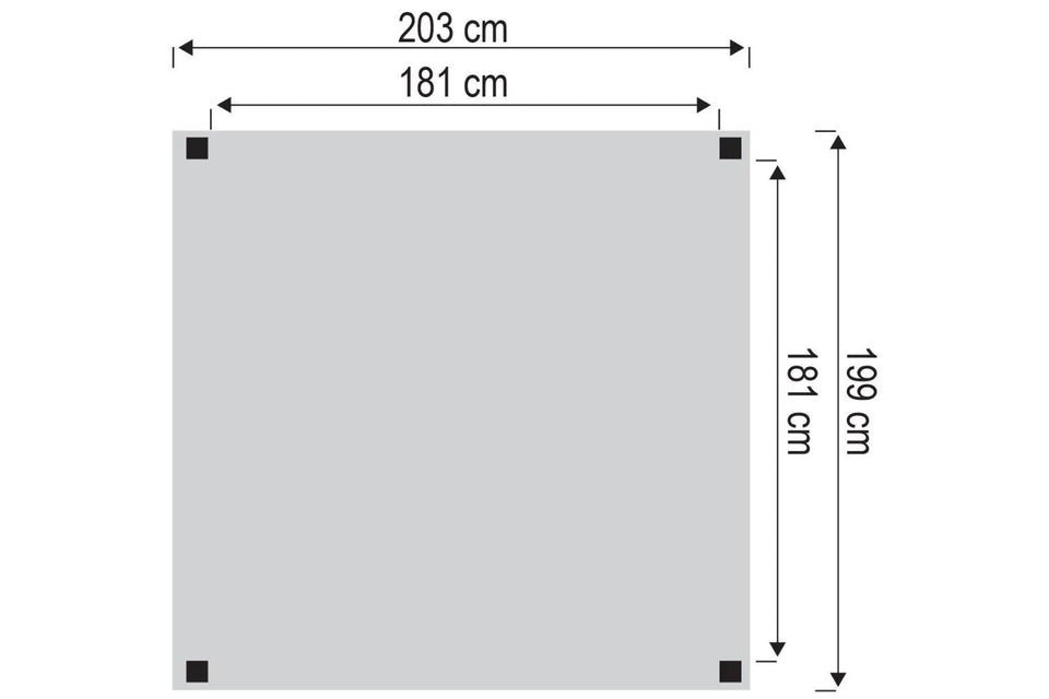 Holzunterstand / Überdachung 01, aus Kiefernholz, kesseldruckimprägniert - Außenmaße: 203 x 199 x 230 cm (B x T x H)