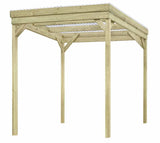 Holzunterstand / Überdachung 01, aus Kiefernholz, kesseldruckimprägniert - Außenmaße: 203 x 199 x 230 cm (B x T x H)