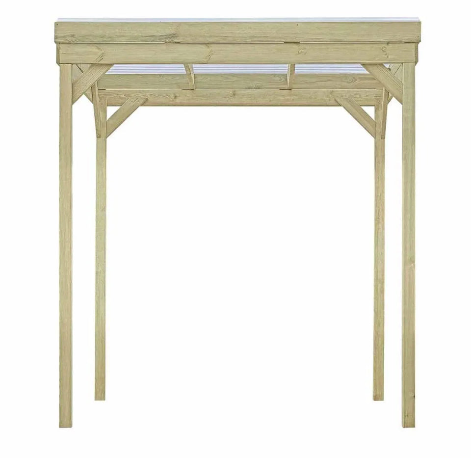 Holzunterstand / Überdachung 01, aus Kiefernholz, kesseldruckimprägniert - Außenmaße: 203 x 199 x 230 cm (B x T x H)